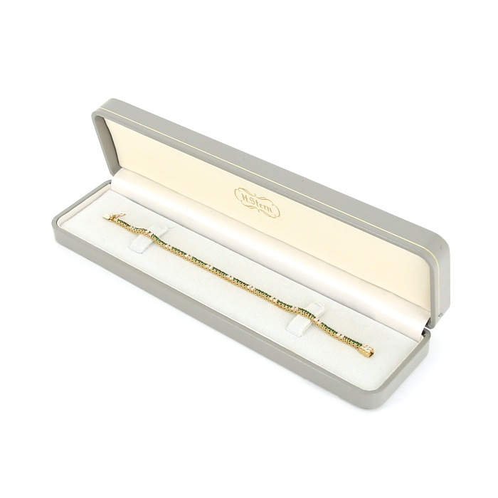 Brazalete flexible H. Stern en oro amarillo,  esmeralda y diamantes - Detail D2