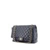 Chanel Timeless Maxi Jumbo handbag in blue quilted leather - 00pp thumbnail