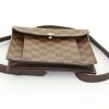 Louis Vuitton Pimlico shoulder bag in ebene damier canvas and brown leather - Detail D4 thumbnail
