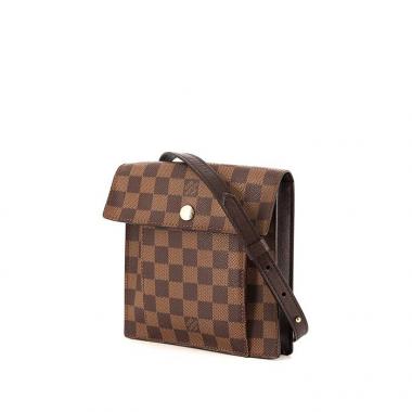 Borsa a tracolla Louis Vuitton Pimlico in tela a scacchi ebana e pelle marrone