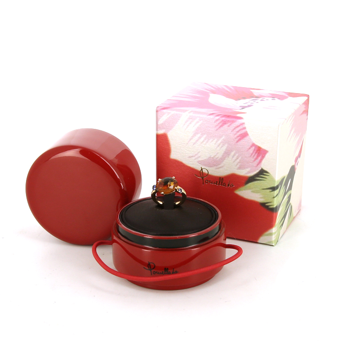 Bague Pomellato Bahia en or rose,  citrine et saphirs - Detail D2