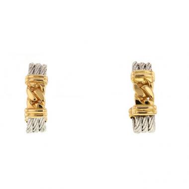Paire de boucles d'oreilles Fred Force 10 en acier et or jaune