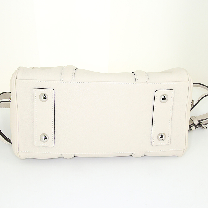 Louis Vuitton  Speedy Sofia Coppola handbag  in white grained leather - Detail D5