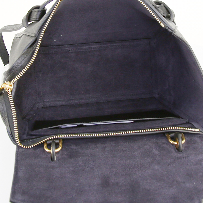 Bolso de mano Celine modelo pequeño en cuero granulado negro - Detail D3