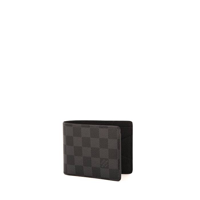 \ [Precio Más Bajo] Billetera A Cuadros Negra Louis Vuitton Para Hombre  (Con Caja)