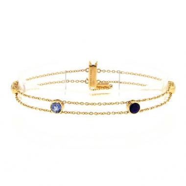 Flexible Chaumet Amour bracelet in yellow gold,  semi-precious stones and diamonds