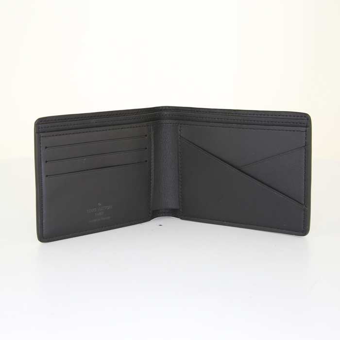 Portefeuille Louis Vuitton en cuir noir - Detail D1