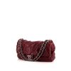 Bolso de mano Chanel Timeless Maxi Jumbo en cuero acolchado color burdeos y lona color burdeos - 00pp thumbnail