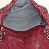 Chanel Timeless Maxi Jumbo handbag in burgundy quilted leather and burgundy canvas - Detail D3 thumbnail