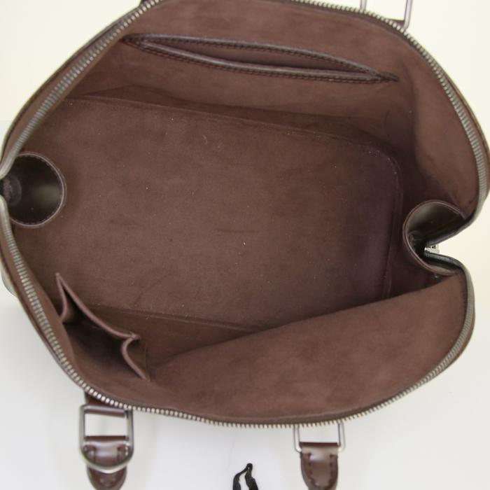 Bolso de mano Louis Vuitton en cuero Epi marrón chocolate - Detail D2