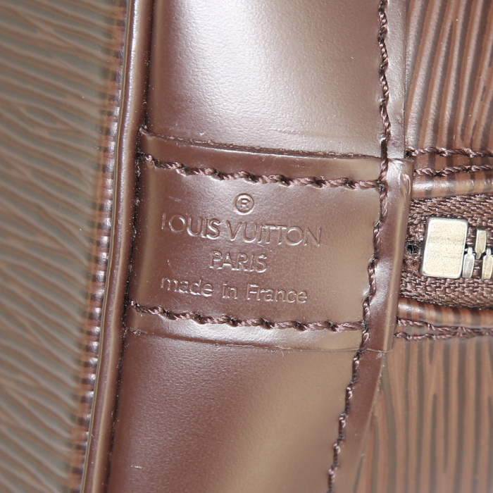 Borsa Louis Vuitton in pelle Epi marrone cioccolato - Detail D3