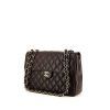 Chanel Timeless jumbo handbag in brown quilted grained leather - 00pp thumbnail