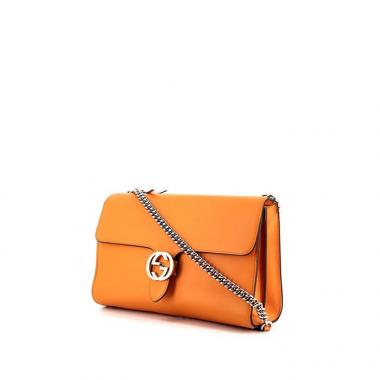 Borsa a tracolla Gucci Interlocking G in pelle arancione