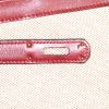 Sac à main Hermes Kelly 35 cm en cuir box rouge H et toile beige - Detail D4 thumbnail