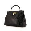 Hermes Kelly 32 cm handbag in black Gulliver leather - 00pp thumbnail