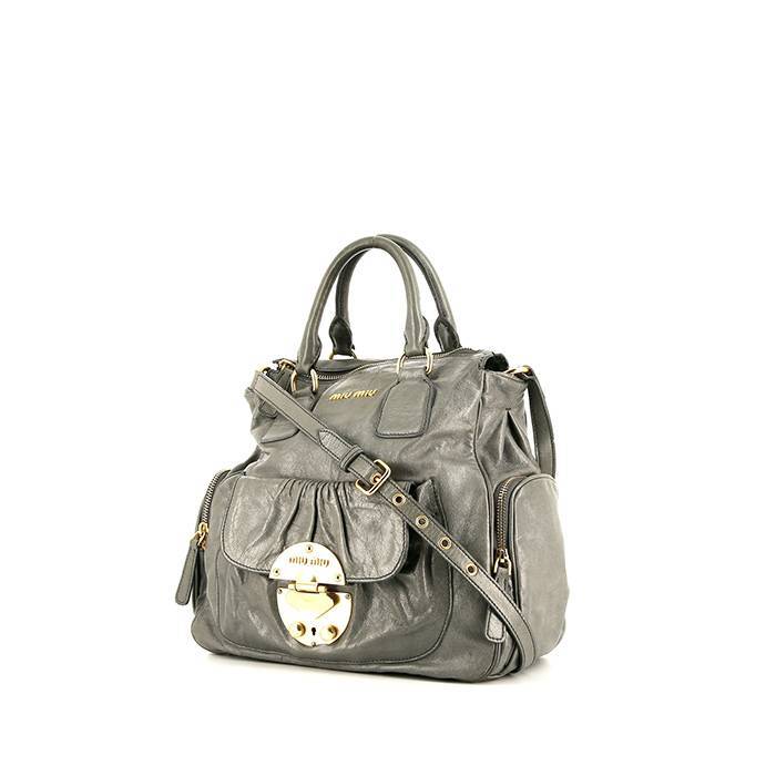 Miu Miu Coffer handbag in grey leather - 00pp