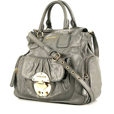 Sold at Auction: Miu Miu Vitello Lux Yellow Leather Handbag