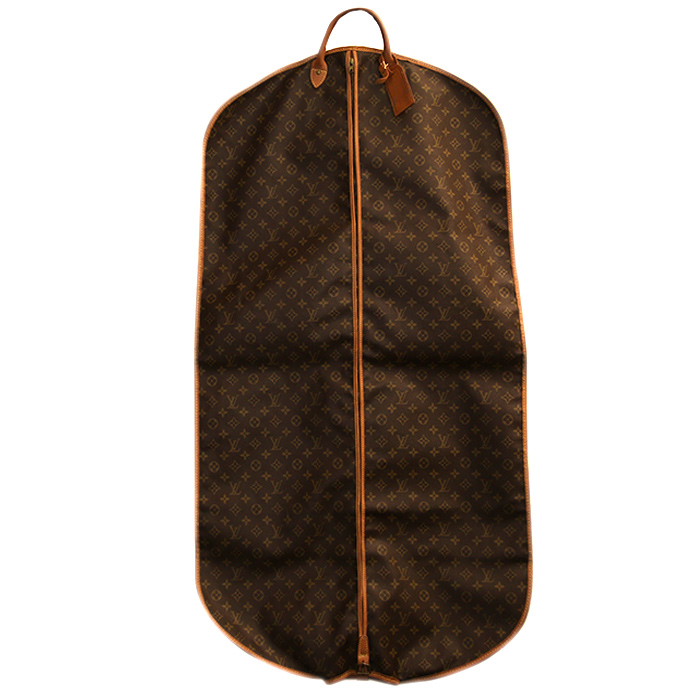 Funda protectora para ropa Louis Vuitton en lona Monogram y cuero natural - Detail D2