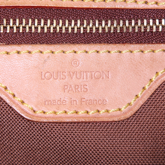 Louis Vuitton Trotteur shoulder bag in brown monogram canvas and natural leather - Detail D4