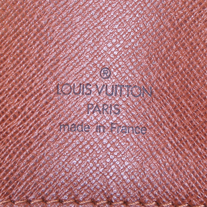 Borsa a tracolla Louis Vuitton Musette Tango in tela monogram marrone e pelle naturale - Detail D3