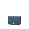 Billetera Hermes Dogon - Pocket Hand en cuero swift azul verdoso - 00pp thumbnail