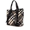 Burberry shopping bag in grey Haymarket canvas and black patent leather - 00pp thumbnail