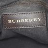 Burberry handbag in beige Haymarket canvas and dark brown leather - Detail D4 thumbnail