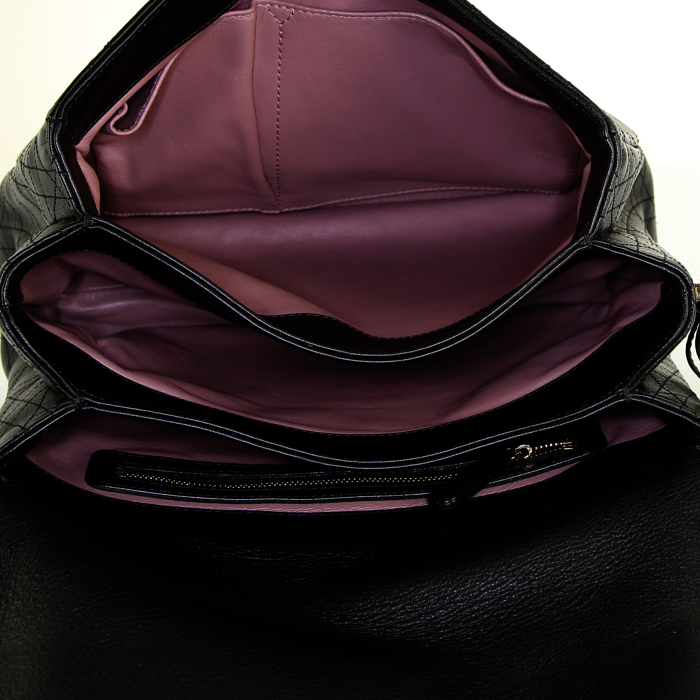 Sac bandoulière Dior Diorling en cuir cannage noir - Detail D3