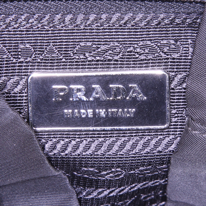 Zaino Prada Vintage in tela nera e pelle nera - Detail D3