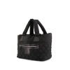 Bolso de mano Chanel Coco Cocoon en lona acolchada negra y cuero negro - 00pp thumbnail