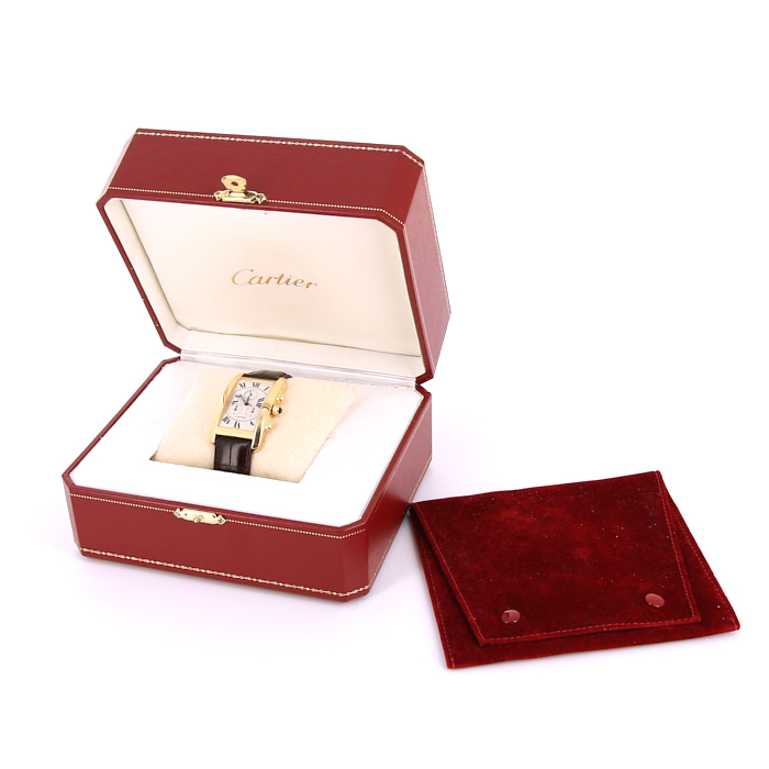 Montre Cartier Tank Américaine en or jaune Ref :  1730 Vers  2000