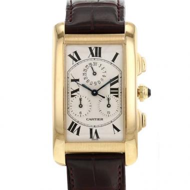 Montre Cartier Tank Américaine en or jaune Ref :  1730 Vers  2000