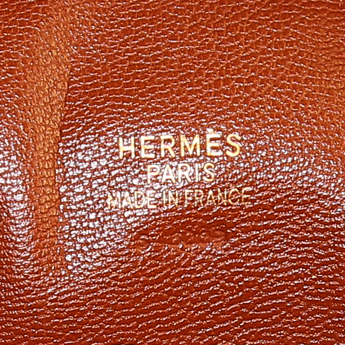 Porta-documentos Hermes Plume en cuero box marrón - Detail D3