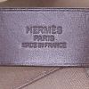 Hermès shopping bag in etoupe canvas and dark brown leather - Detail D4 thumbnail