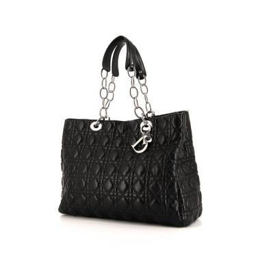 Borsa Dior in pelle nera cannage