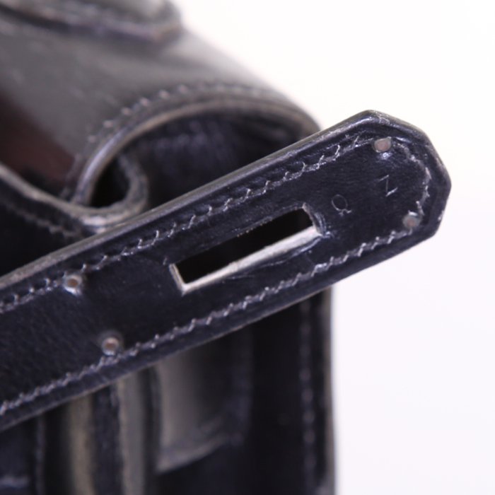 Borsa Hermes Kelly 32 cm in pelle box nera - Detail D4