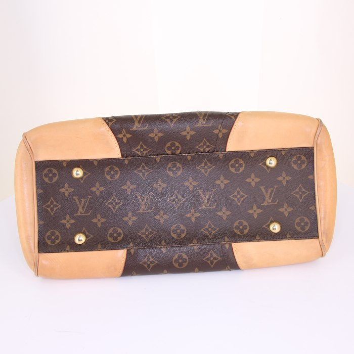 Louis Vuitton Beverly large model handbag in monogram canvas and natural leather - Detail D4