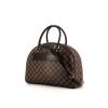Bolso bandolera Louis Vuitton Nolita en lona a cuadros ébano y cuero marrón - 00pp thumbnail