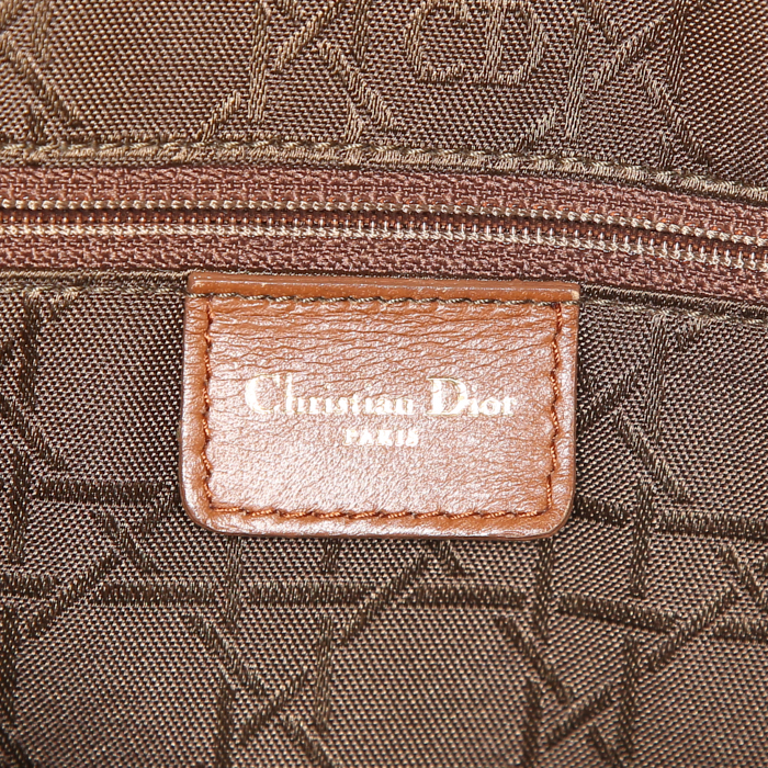 Borsa Dior Lady Dior modello grande in pelle trapuntata marrone cannage - Detail D4