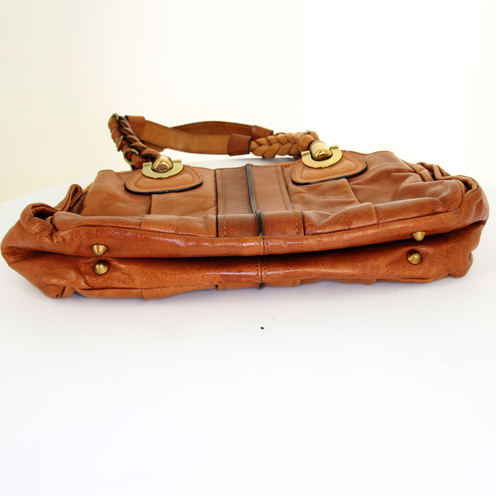Chloé handbag in brown leather - Detail D4