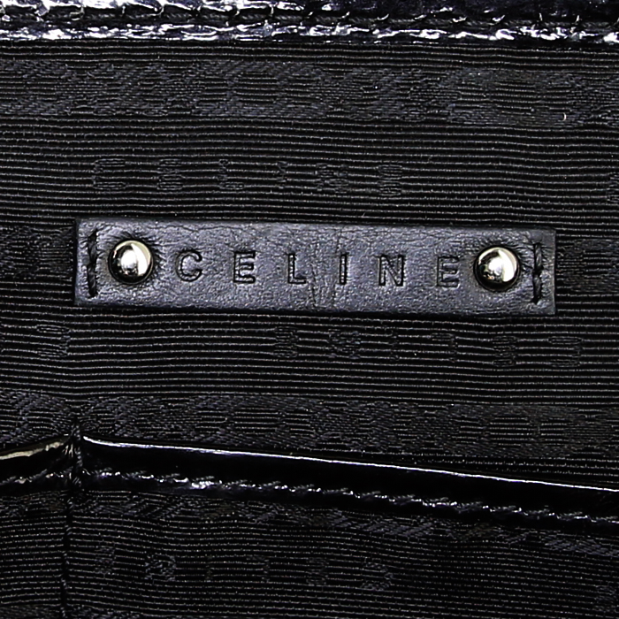 Borsa Celine Boogie in pelle verniciata nera - Detail D3