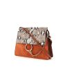 Chloé Faye handbag in grey python and brown suede - 00pp thumbnail
