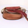 Chloé handbag in burgundy suede and brown leather - Detail D4 thumbnail