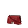 Chanel Boy shoulder bag in red quilted leather - 00pp thumbnail