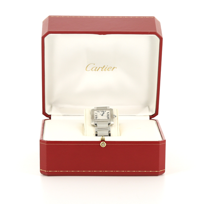 Cartier Tank Française watch in stainless steel Ref:  2302 Circa  2000 - Detail D2