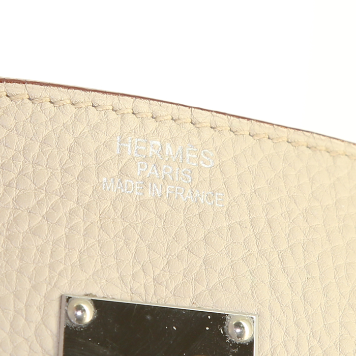 Borsa Hermes Birkin Shoulder in pelle togo bianco sporco - Detail D3
