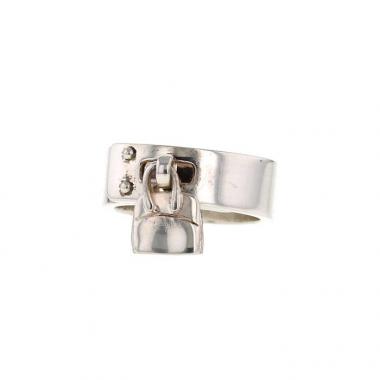 Sortija Hermes Kelly en plata