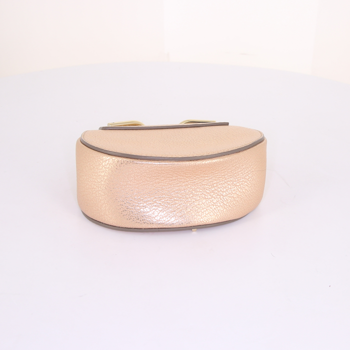 Sac à main Chloé Drew mini en cuir doré - Detail D4