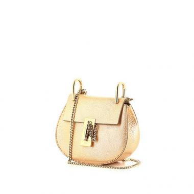 Borsa Chloé Drew mini in pelle dorata