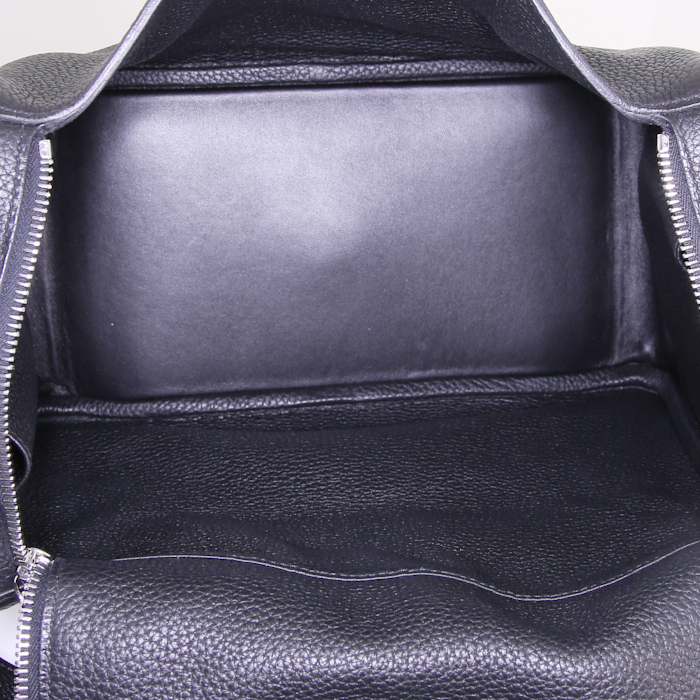 Hermes Lindy handbag in black togo leather - Detail D2